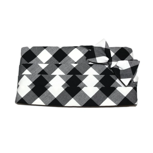 Black Buffalo Plaid Cummerbund & Bow Tie